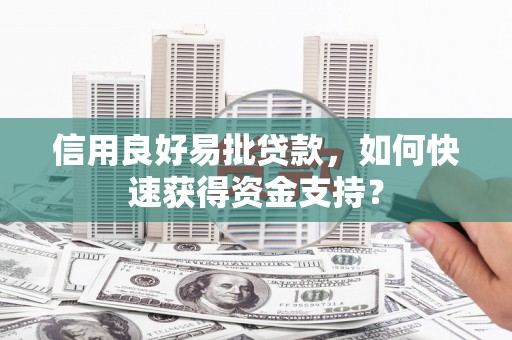 峨边信用良好易批贷款，如何快速获得资金支持？