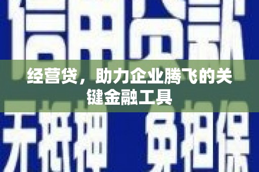 得荣经营贷，助力企业腾飞的关键金融工具