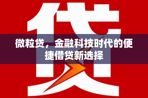 青州微粒贷，金融科技时代的便捷借贷新选择